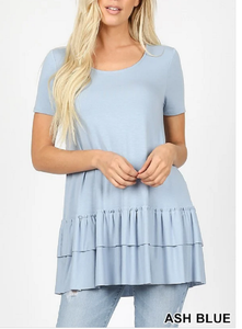 ruffle hem tunic top