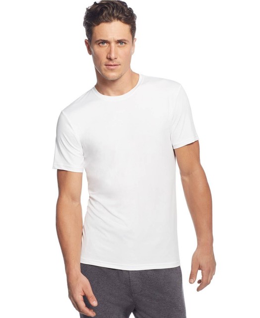$65 32 Degrees Men White Short Sleeve Microfiber Crew Neck T-Shirt Tee Size S | eBay