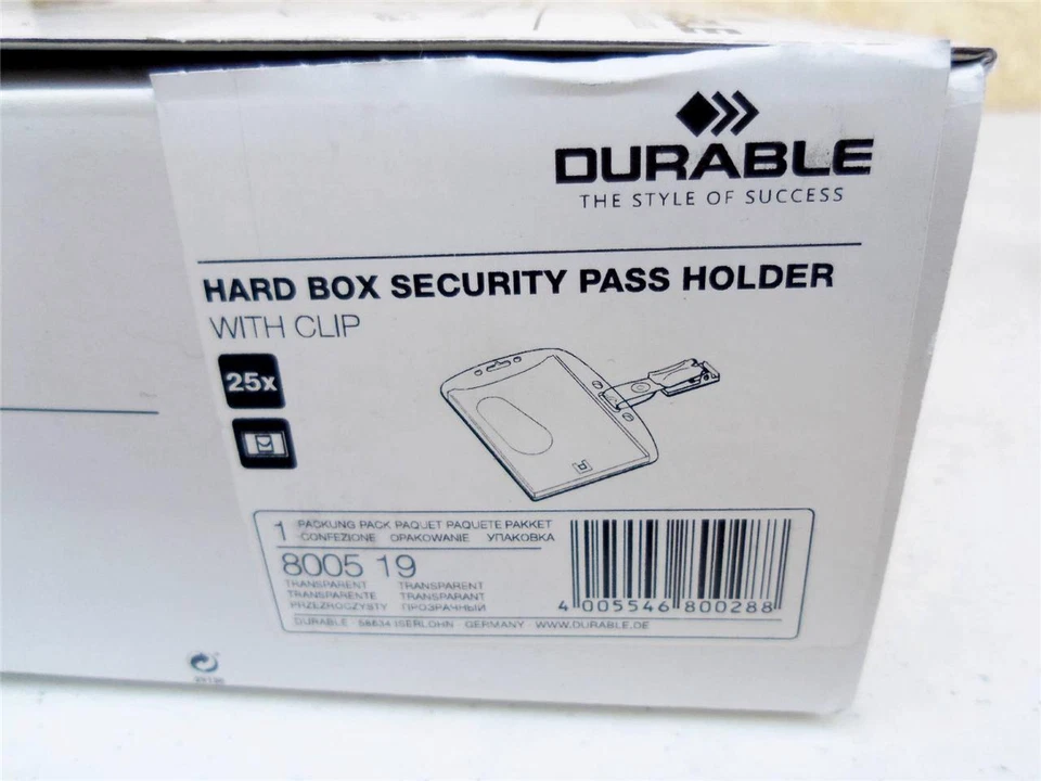 25 Durable Shell-Style ID Card Name Badge Holders + 10 Black Lanyards Necklace - Image 4 of 4