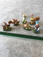 ANCIENNE FIGURINES CERAMIQUE  PORCELAINE POULE COQ LAPIN CANARD ENFANT POUSSIN