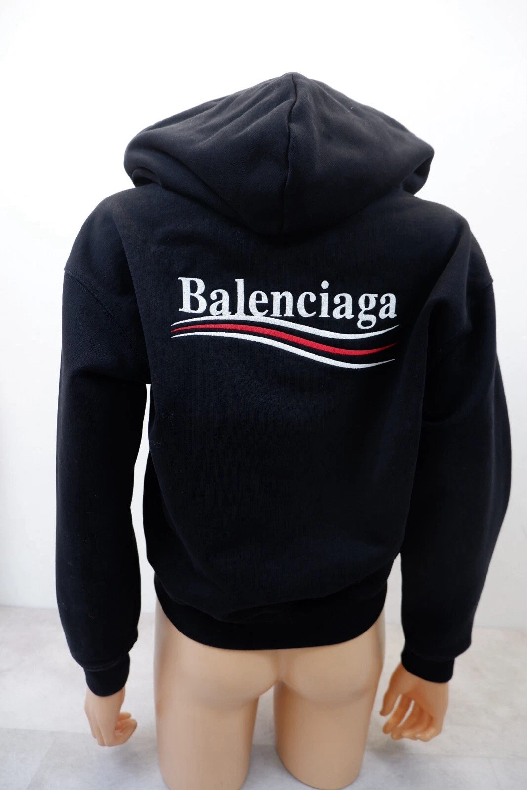 Balenciaga donna cropped zip felpa giacca felpa taglia L grande nero logo