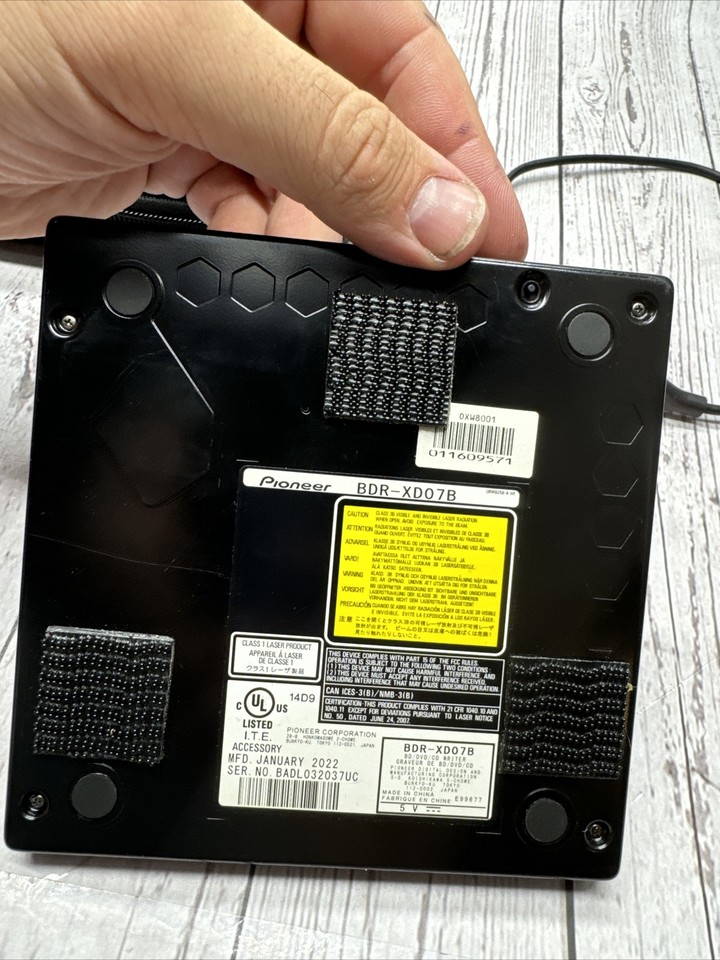 Pioneer BDRXD07B 6x Slim Portable USB 3.0 BD/DVD/CD Burner V