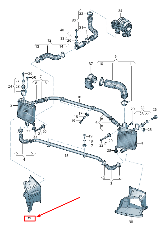 NOUVEAU GUIDE D'AIR DU REFROIDISSEUR D'AIR DE SURALIMENTATION DROIT AUDI Q7 4M