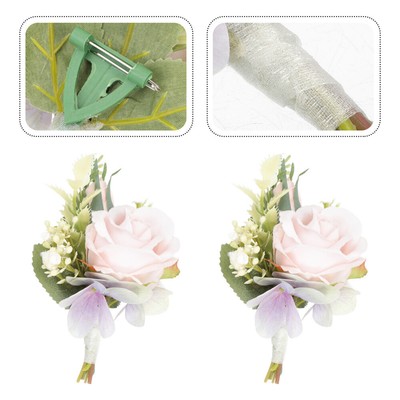 2 Pcs Hochzeitssimulation Corsage Bräutigam Dekorationen Brautjungfer