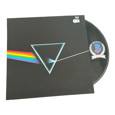 NICK MASON SIGNED AUTOGRAPH PINK FLOYD DARK SIDE OF THE MOON LP