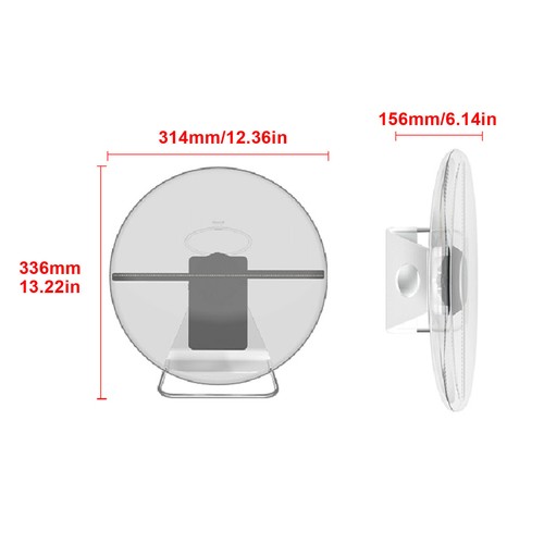 3D 256 LED Hologram Fan Holographic Projector Advertising With Transparent Cover - Picture 12 of 16