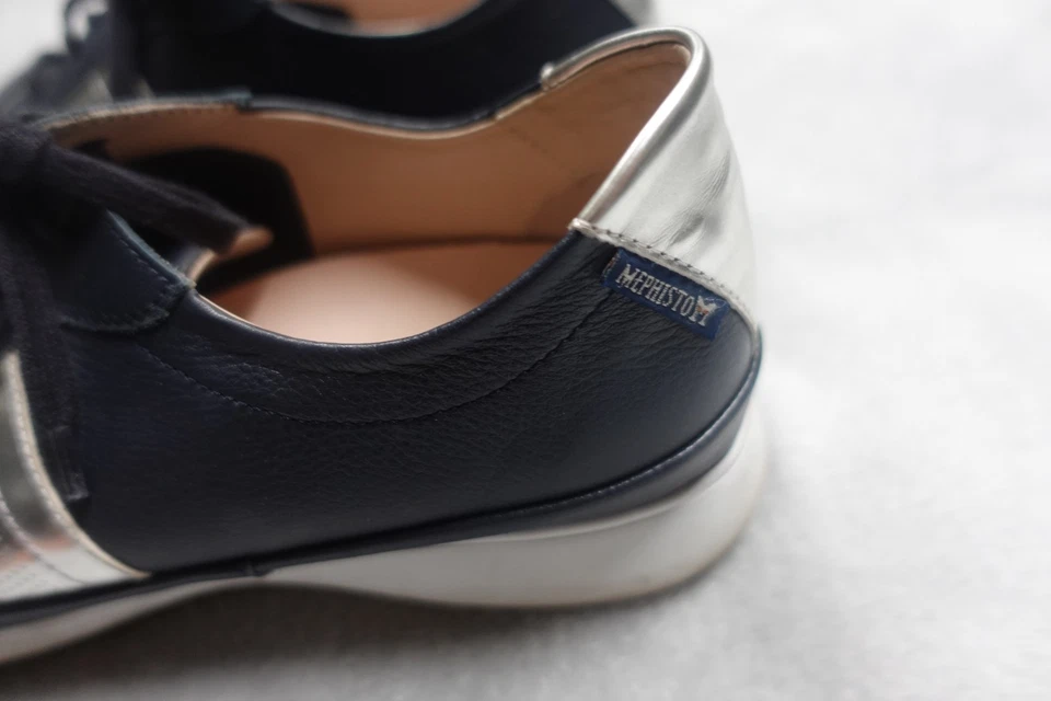 Tenis informales de cuero Mephisto para mujer talla 10,5 EE. UU. 8 UE azul Merania Foto 3 de 4