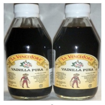 2X La Vencedora Pure Mexican Vanilla Extract Glass 8.45oz/250mL Glass Bottles