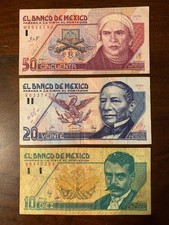 MEXICO 10 + 20 + 50 PESOS 1992 Banknotes - Circulated