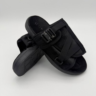 Draco Slides New Mens 11-12 fits 10.5thru 12 Phantom Black Buckle Lounge Slides