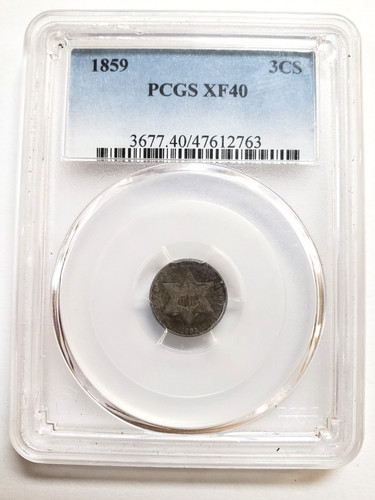 1861 3 Cent Silver, PCGS XF40, Nice Civil War Era Piece
