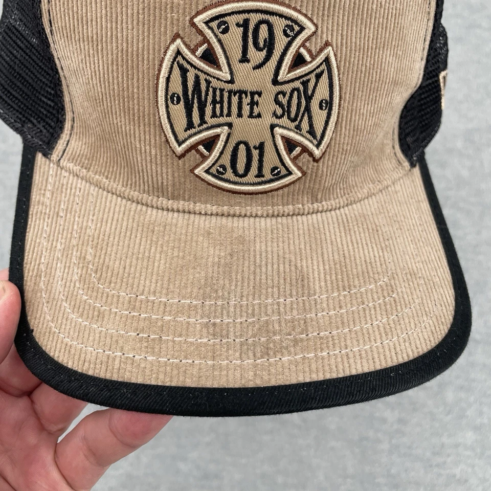 Gorra de camionero White Sox New Era marrón pana negra malla trasera talla única Foto 2 de 4