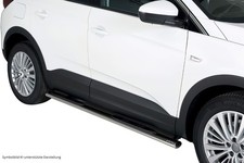 Schwellerrohre oval mit Tritt für OPEL Grandland X Bj.2017-21 Edelstahl mit TÜV