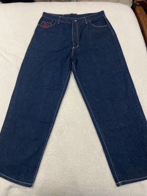Vintage Mens Evisu Indigo Genes Made In Japan Blue Denim Jeans Size 42 Baggy