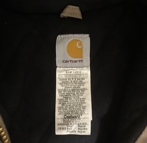 Carhartt Jacket Men’s Small Hooded Work Coat Brown Mushroom J130MUS - Bild 3 von 4