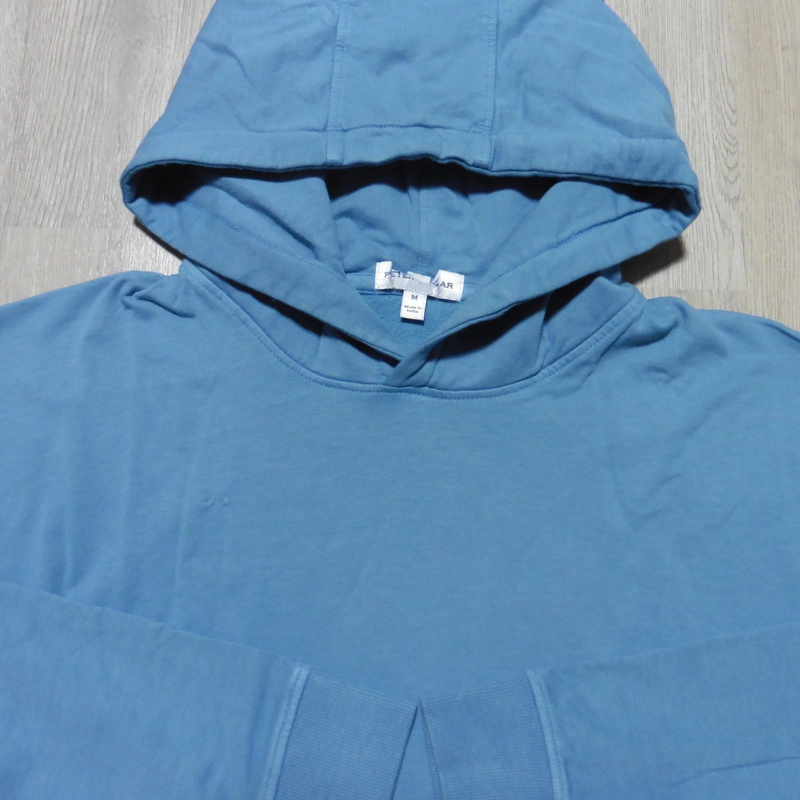 PETER MILLAR Mens M MEDIUM HOODIE LARKSPUR BLUE LAVA WASH PULLOVER SWEATSHIRT
