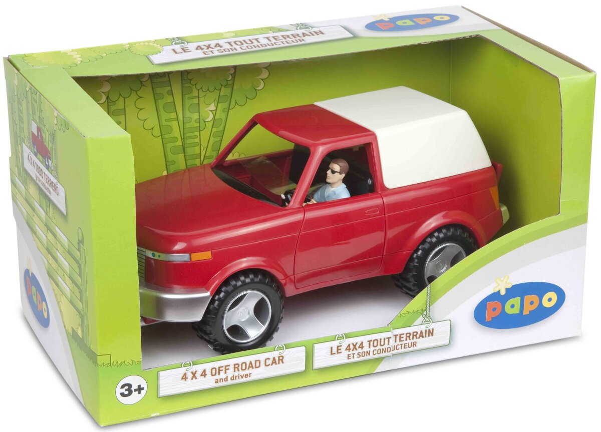 Papo 51433 4x4 Off Road with driver RED Jeep equestrian vehicle toy Farm Horses