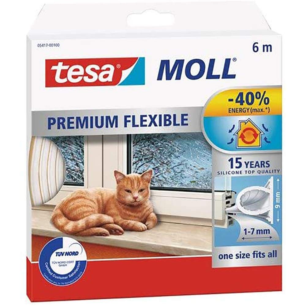 tesamoll Premium Flexible - Self Adhesive Silicone Seal Strip for Insulating ...