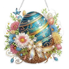 Easter Hanging Diamond Art Kits for Adults Kids, 5D Special Shape Diamond 09