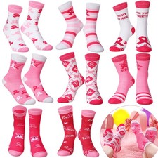8 Pairs Breast Cancer Socks for , 5-8 Years, Ribbon Style