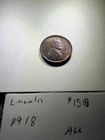 1918 Lincoln Wheat Penny Cent - G/VG Good or Better Very Nice (#1518)