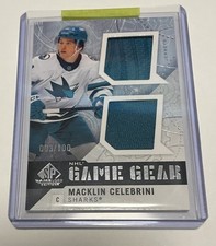 2025-26 SP Game Used Game Gear Dual Jerseys Macklin Celebrini /100 #GG-MC
