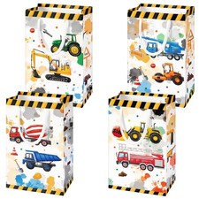 16 PCS Construction Party Gift Bags Birthday Decoration Truck Goodie Handles