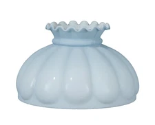 B&P Lamp 9 7/8" Shade, Melon, Porcelain Blue Bg.