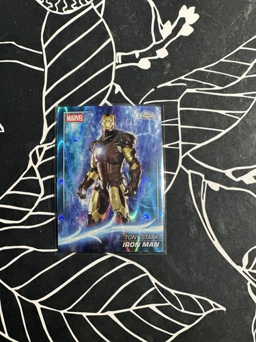2025 Topps Chrome Marvel Studios #1 Iron Man Sky Blue RayWave Refractor