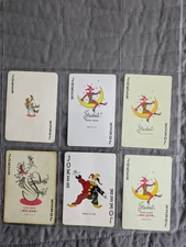 #130 - 6 Different  JOKERS   Single Swap Playing Cards -   Free Ship