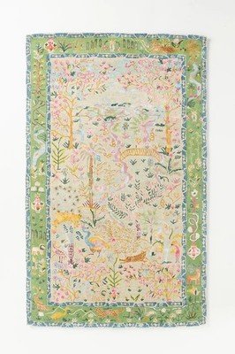 Tales Menagerie Rug Hand Tufted Area Rug Wool-Silk Rugs for Office Room, Hallway