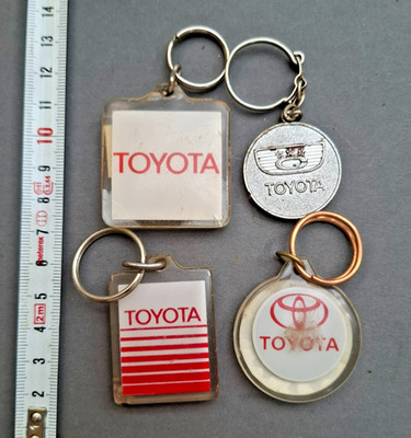 lot of 4 vintage Toyota car logo garage tag charm keychain Japan JDM