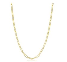 18" 14k Solid Yellow Gold Filled 2.5 millimeter Paper Clip Link Chain Necklace