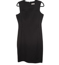 Calvin Klein Womens Black Sleeveless Sheath Dress Size 12 Career Professional