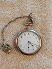 Antique Elgin open-face mechanical pocket watch With Fob Chain-For Parts
