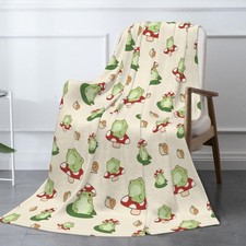 Cute Frogs Fuzzy Throw Blanket for Women Men Girls Boys Soft Cozy Fleece Blan...