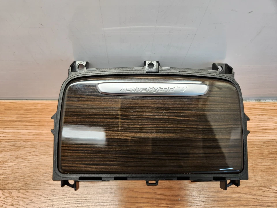 ✅ 13-15 OEM BMW F02 Active Hybrid 7 consola central delantera doble portavasos madera Foto 2 de 4