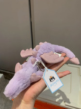 Jellycat Amuseable Purple Dragon Bag Charm Plush Keychain New With Tag
