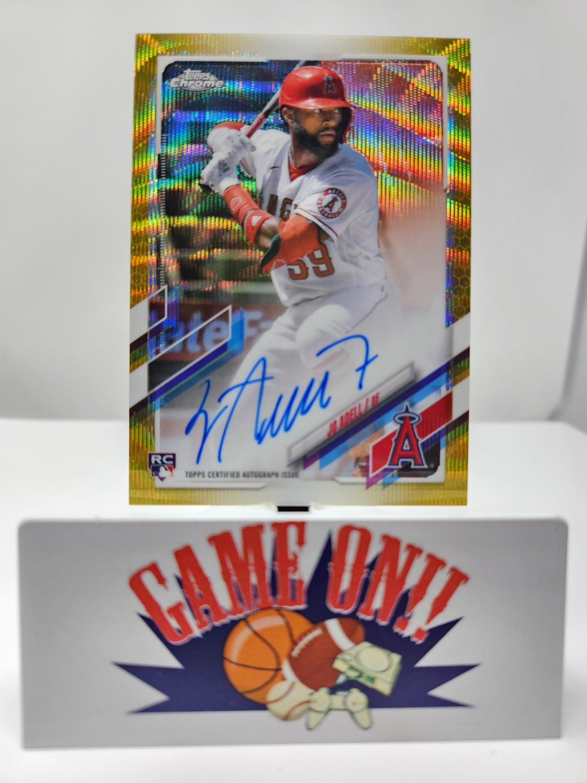 2021 Topps Chrome #RA-JA Jo Adell Auto Gold Wave Refractor #ed /50 RC Rookie sc