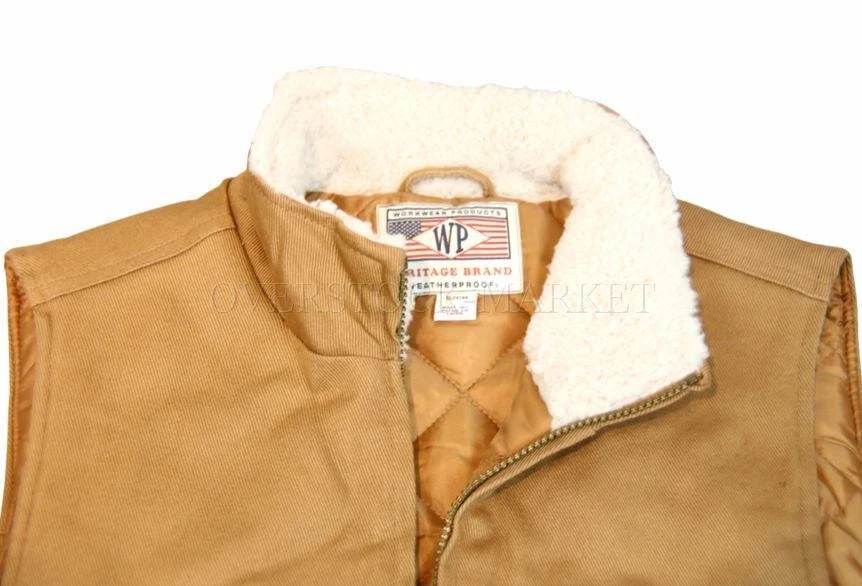 NEW MEN WEATHERPROOF FULL ZIP QUILTED LINED SHERPA COLLAR WORKWEAR VEST! VARIETY