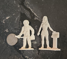 Vintage Tim Mee Galaxy Laser Team 2pc White Figurines Astronaut Woman 1978