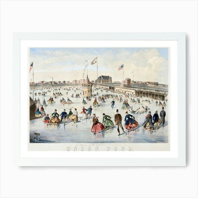 Union Pond, New York (ca.1862), Win gerahmtes Wandbild Poster Leinwanddruck Bild