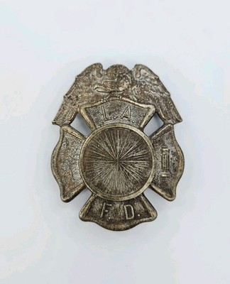 Vintage Los Angeles Fire Department LAFD Eagle Maltese Cross Lapel Pin