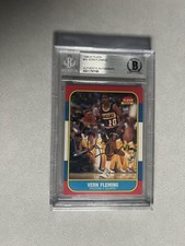 Vern Fleming signed encapsulated Card Beckett BAS cert slabbed 1986-87 Fleer #33