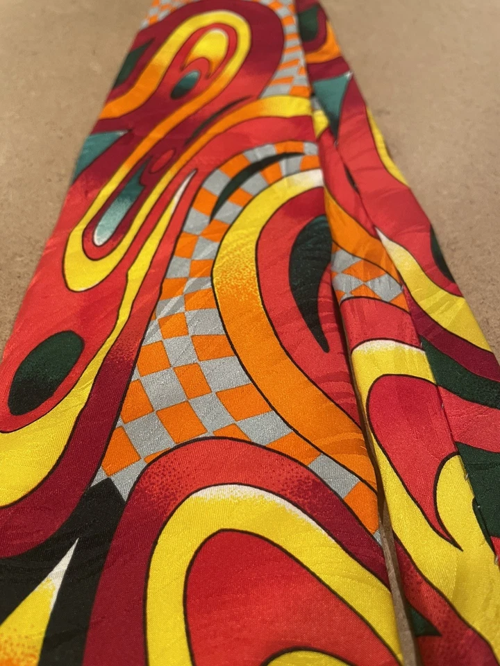 Lot of 2 Rush Limbaugh 1990s No Boundaries Collection Colorful Silk Ties Chains - Image 4 of 4