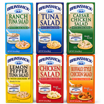 Ready to Eat Tuna and Chicken Salad Snack Kits with Crackers Variety Pack, High 