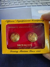USMC Officers Equipment Company Buttons Hamilton Gold Plated Anodized vintage