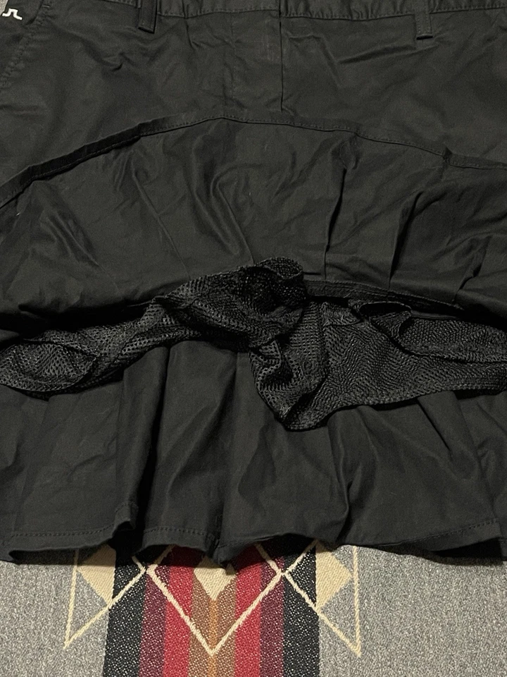 Pantalón corto de golf J Lindeberg para mujer M negro con volantes dobladillo algodón elástico T37 Foto 4 de 4