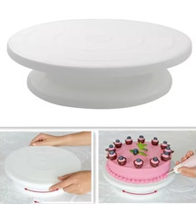 Kitchen Rotating Cake Stand Decorating Icing Revolving Turntable Display - 28CM