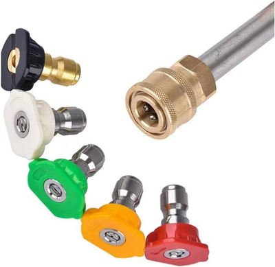 #ad 5 Pack Pressure Washer Nozzle Tips Multiple Degrees 1 4 INCH 2.5 GPM Power W $9.37